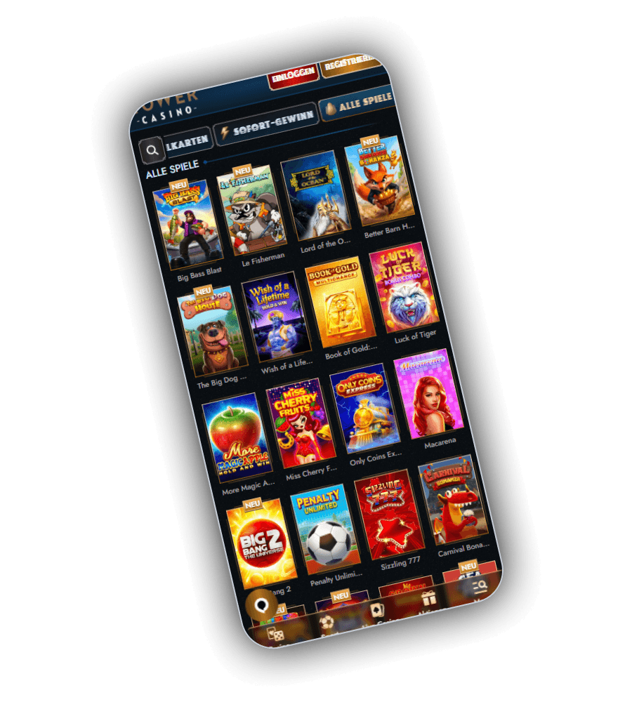 Jeux Tower Casino : gains instantanés, tous les jeux et une sélection de machines à sous